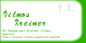 vilmos kreiner business card